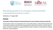 BOA pathway guidelines for resumption of local anaesthetic musculoskeletal procedures in adults